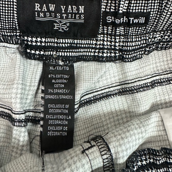 Men's Black and White Plaid Flat Front Shorts - Picture 2 of 7